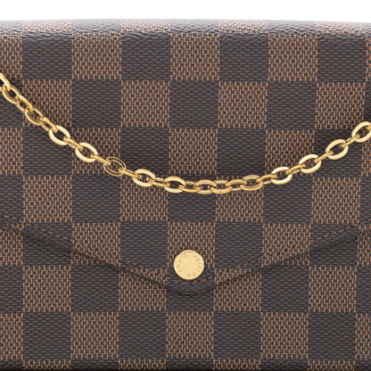 Louis Vuitton Damier Ebene Pochette Felicie Chain Wallet 8 of 12