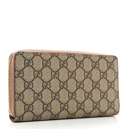 Gucci Dollar Calfskin GG Supreme Monogram GG Marmont Zip Around Wallet Porcelain Rose Beige Ebony 3 of 7