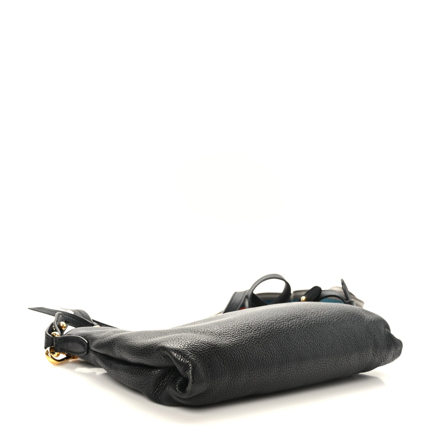 Prada Vitello Daino Zippered Shoulder Bag Black 4 of 8