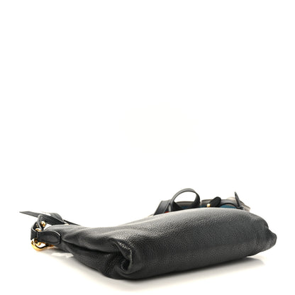 Prada Vitello Daino Zippered Shoulder Bag Black 4 of 8