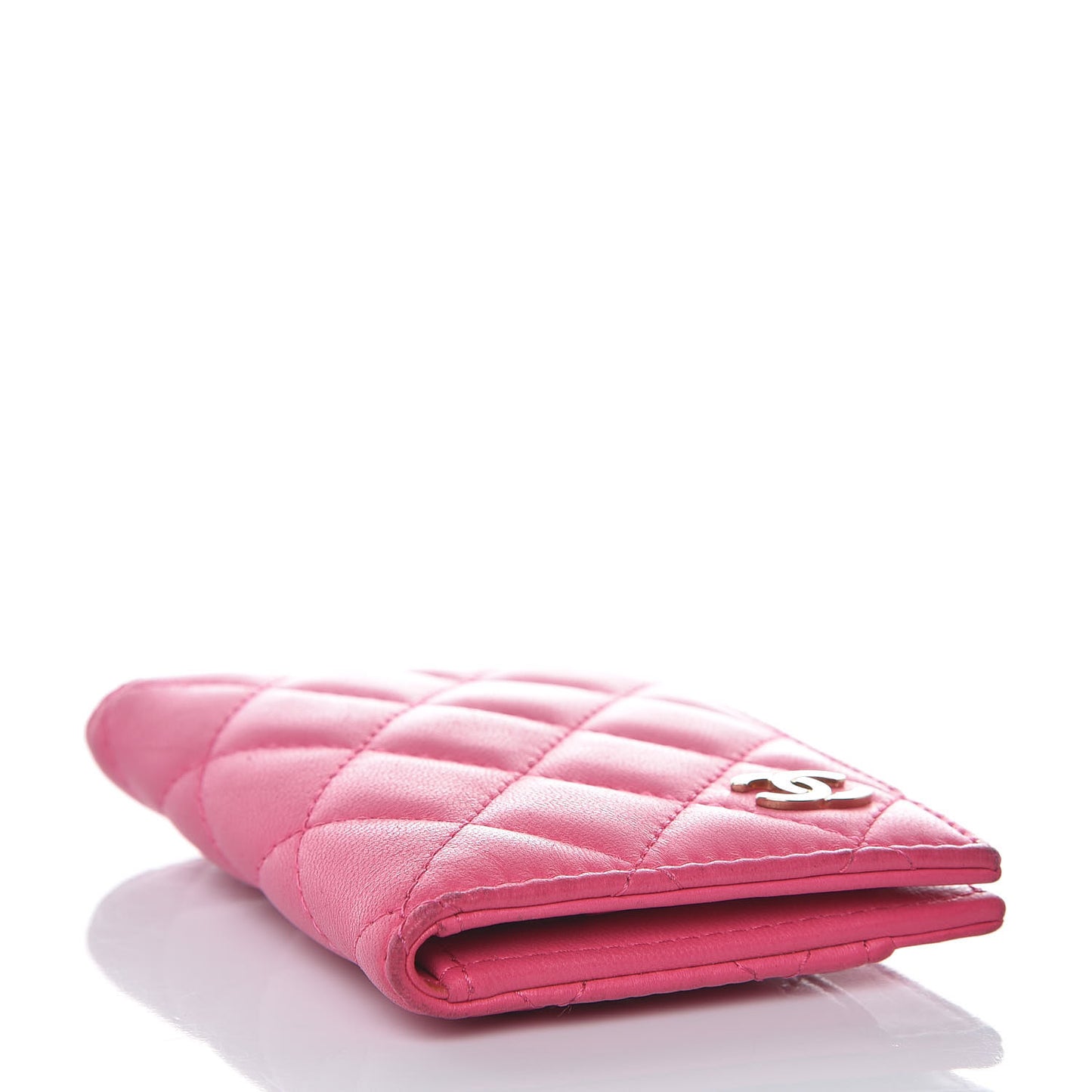 Lambskin Quilted Passport Holder Fuchsia