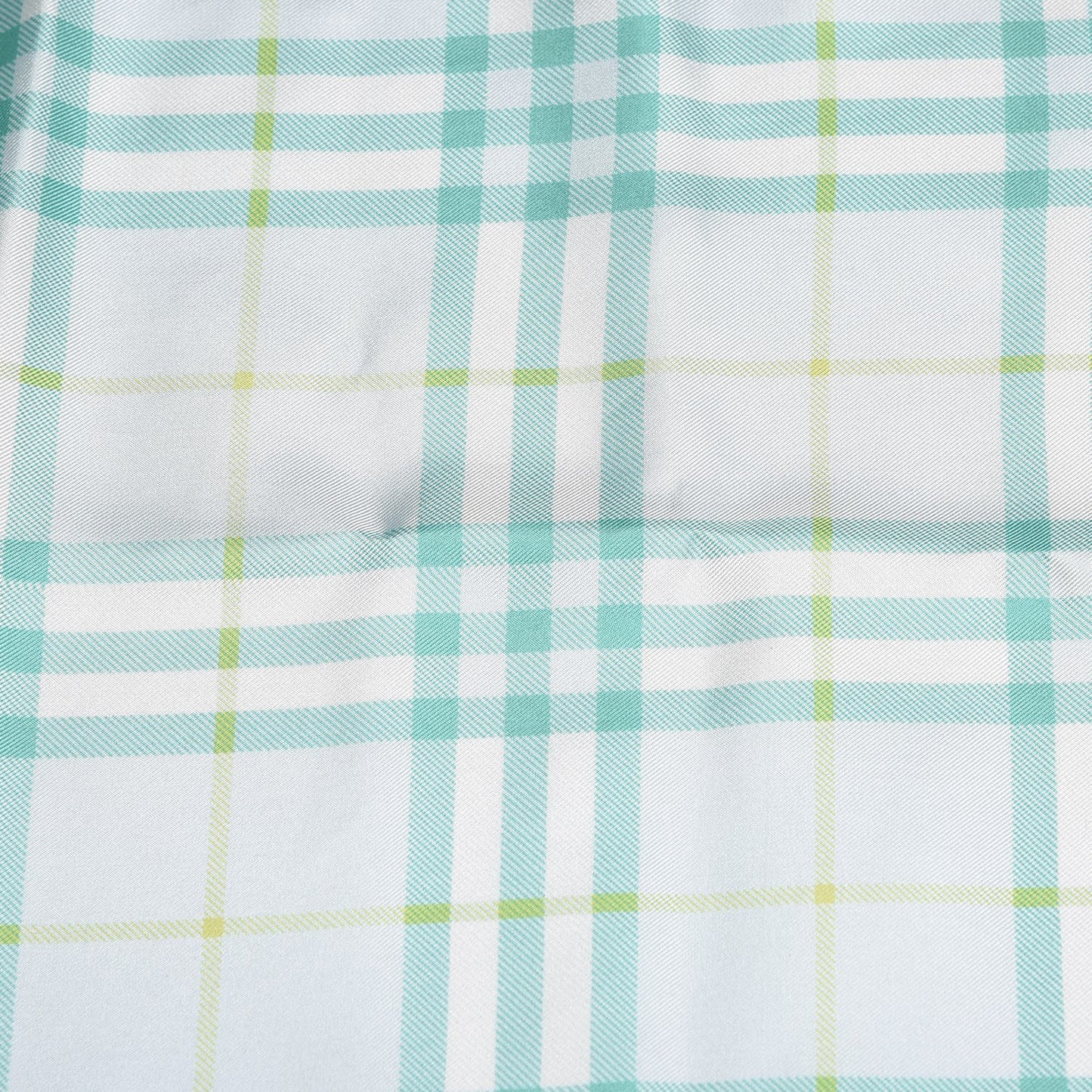 Silk Check Scarf Green