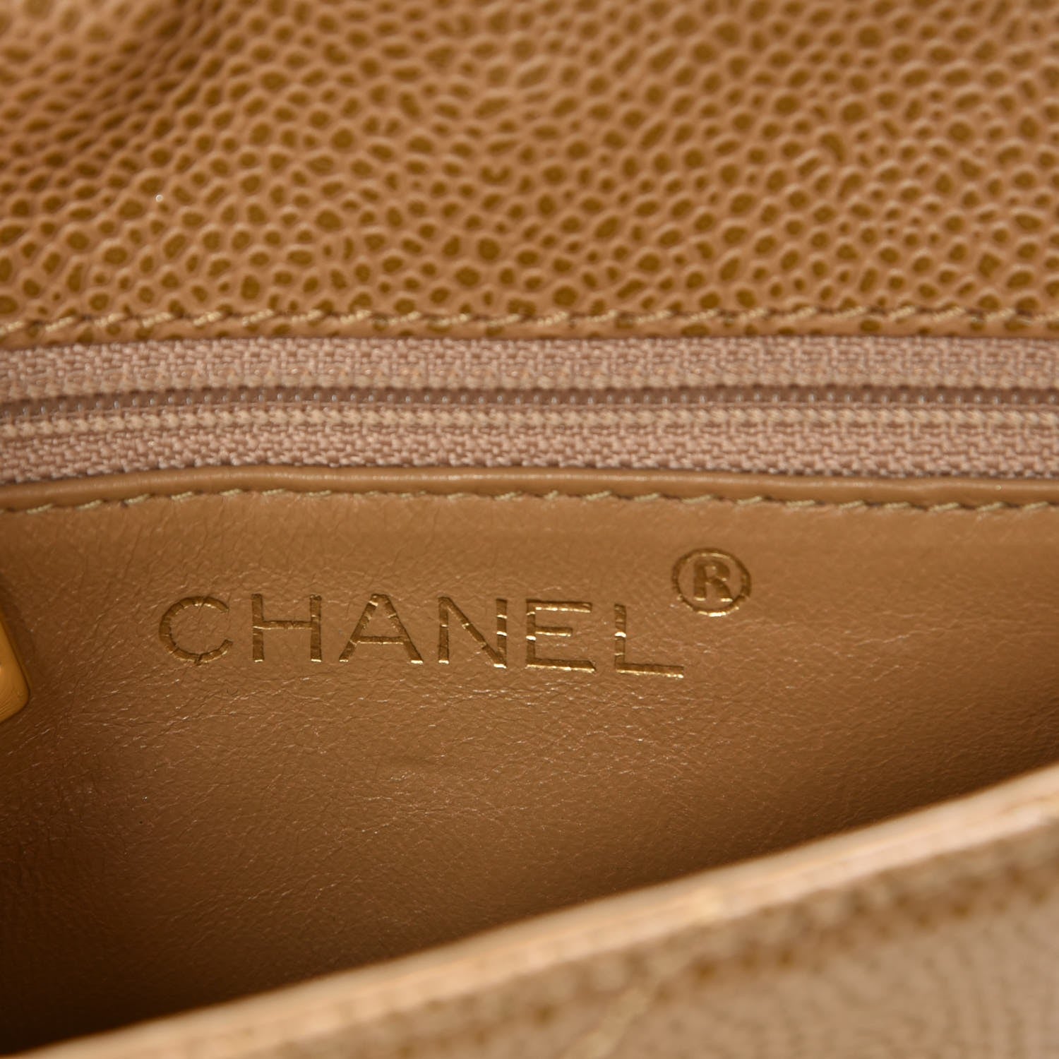 Chanel Caviar Quilted Handbag Dark Beige 6 of 9