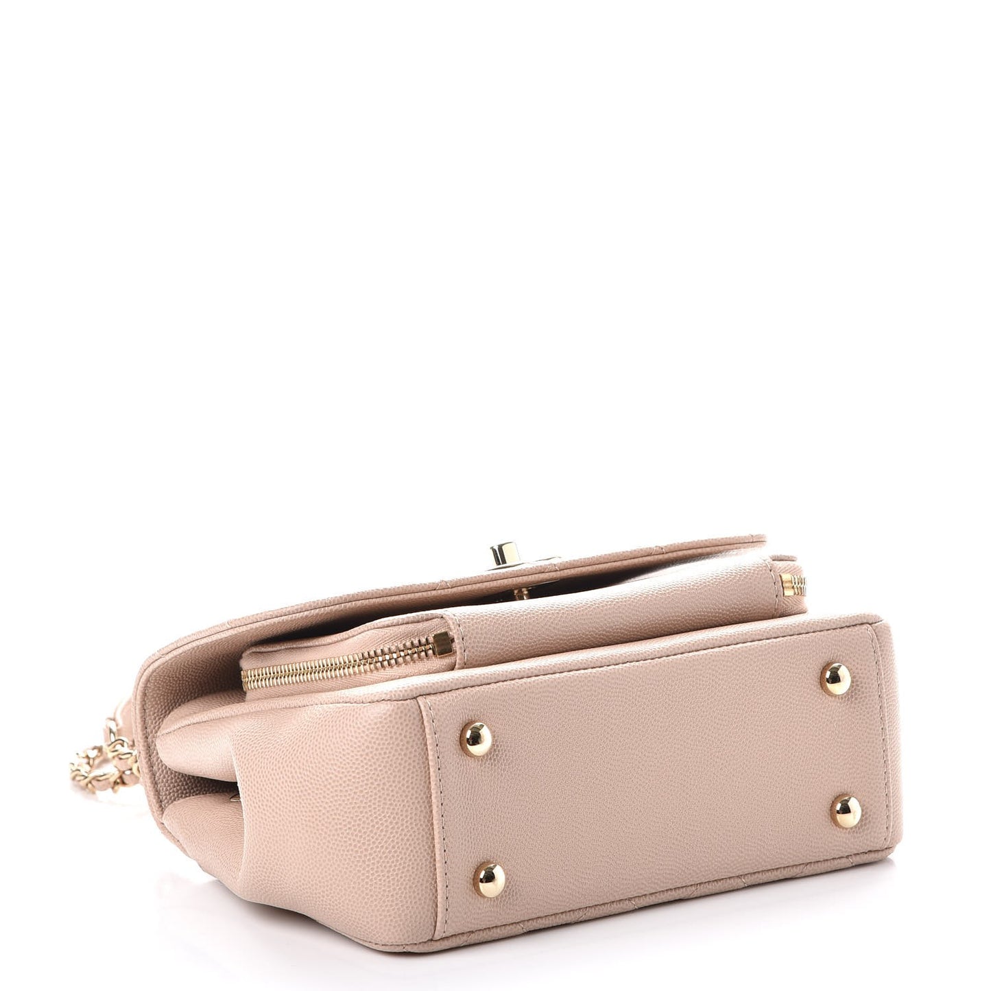 Caviar Quilted Small Business Affinity Flap Beige