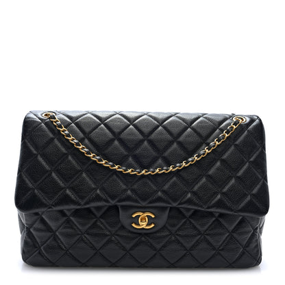 Chanel Grained Calfskin Quilted XXL Travel Flap Bag Black 1 of 10