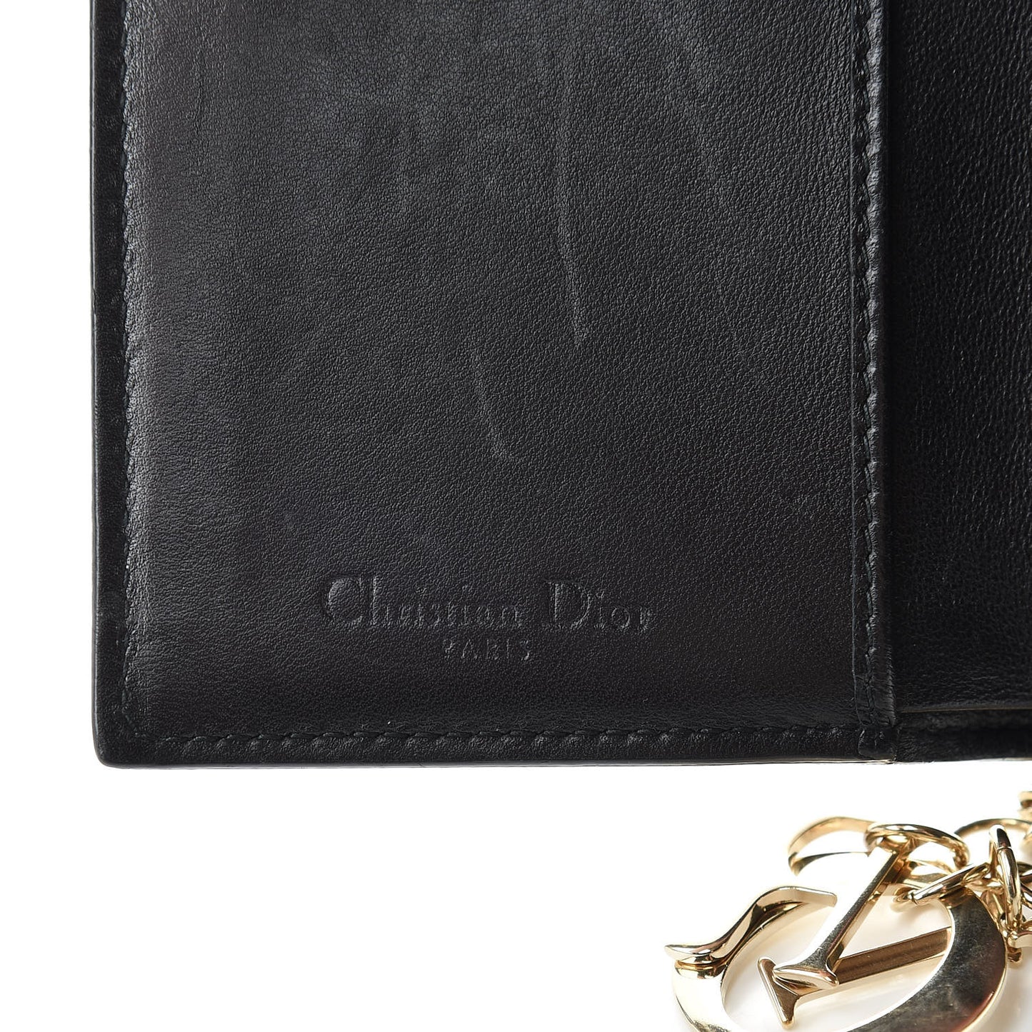 Lambskin Cannage Medium Lady Dior Eden Wallet Black