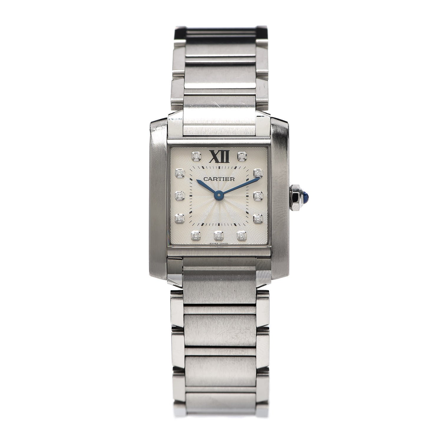 Cartier Stainless Steel Diamond 25mm Tank Francaise Quartz Watch 1 of 6