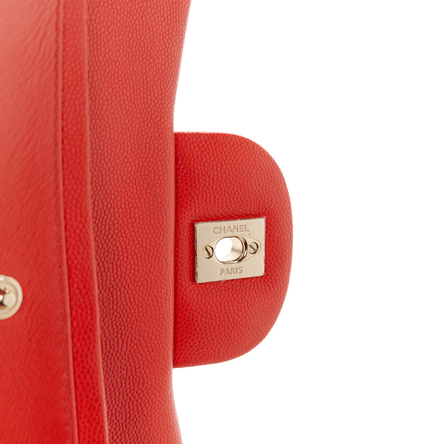 Caviar Quilted Jumbo Double Flap Red