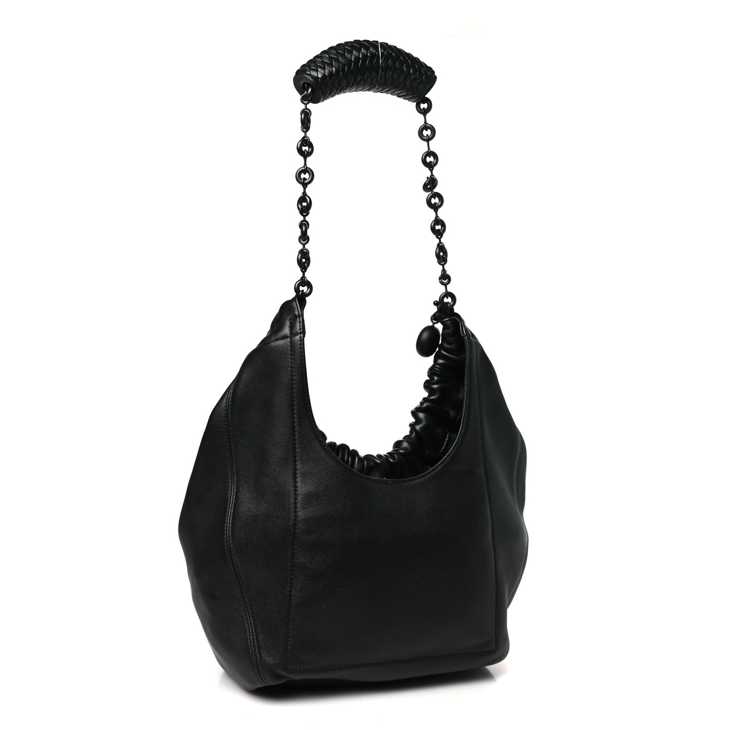 Mellow Nappa Small Monochrome Squeeze Bag Black