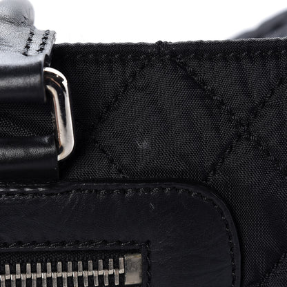 Chanel Nylon Quilted Calfskin Large CC Tote Bag Black 8 of 14