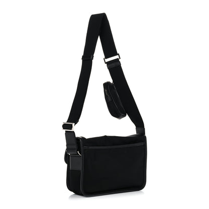 Prada Re-Nylon Saffiano Pocket Double Snap Buckle Shoulder Bag Black 3 of 13