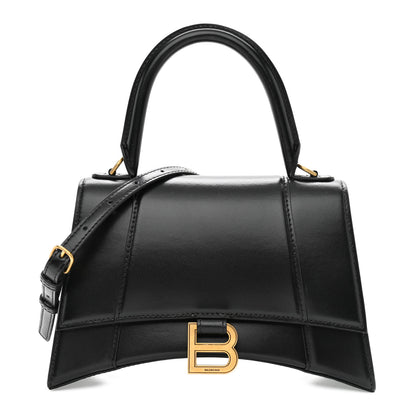 Balenciaga Shiny Box Calfskin Small Hourglass Top Handle Bag Black 1 of 11