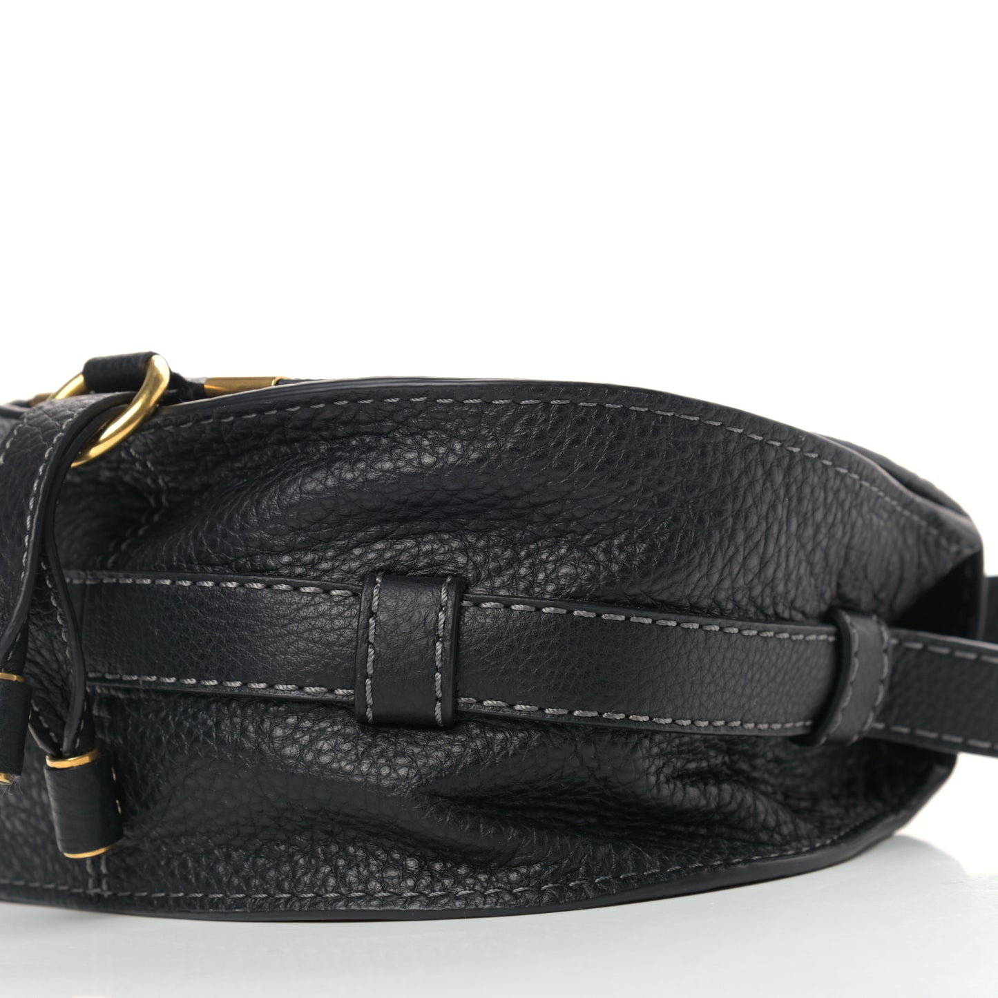 Calfskin Mini Marcie Round Crossbody Bag Black