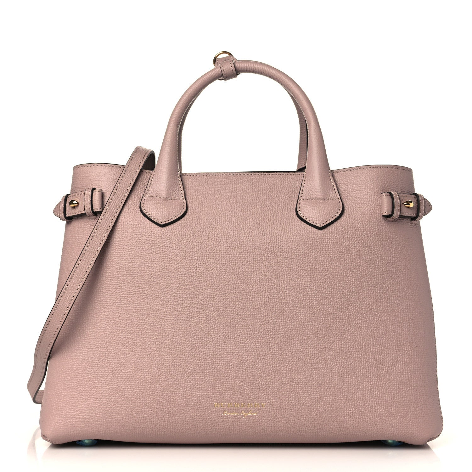 Burberry Derby Calfskin House Check Medium Banner Tote Pale Orchid 1 of 10