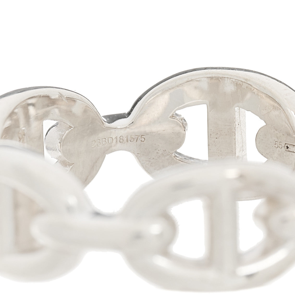 Sterling Silver PM Chaine d'Ancre Enchainee Band Ring 55 7.25