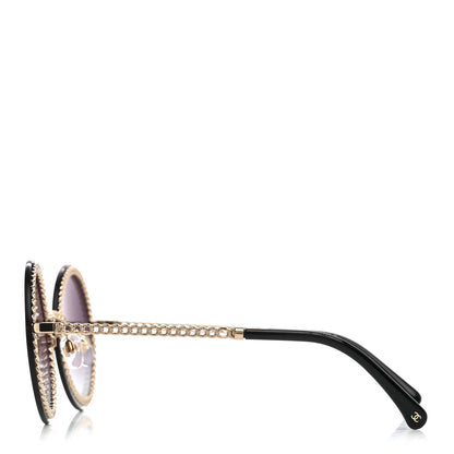 Chanel Round Chain Sunglasses 4245 Gold 3 of 8