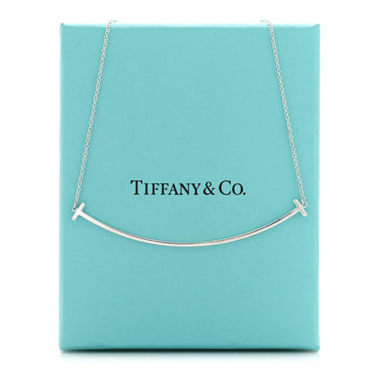 Tiffany Sterling Silver Large T Smile Pendant Necklace 5 of 5