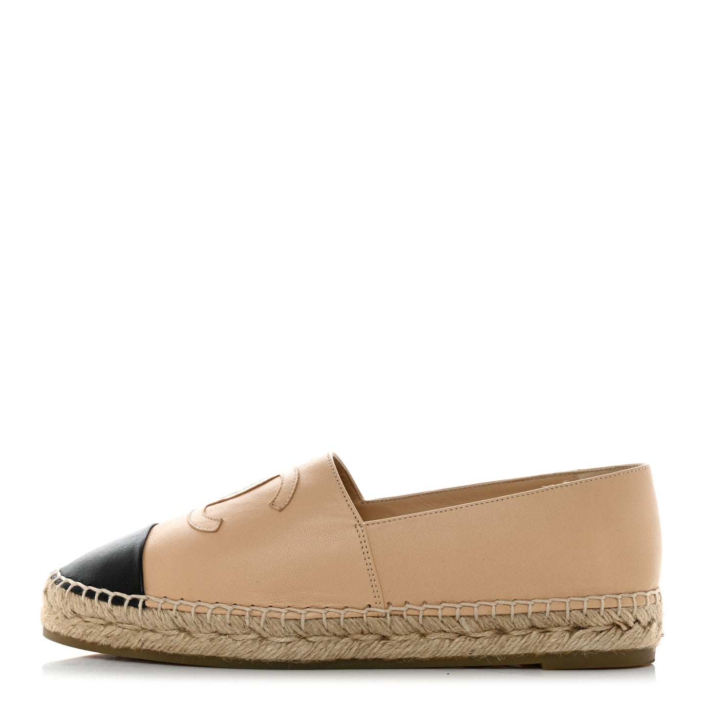 Lambskin CC Espadrilles 39 Beige Black