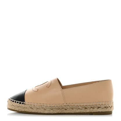 Chanel Lambskin CC Espadrilles 39 Beige Black 1 of 9