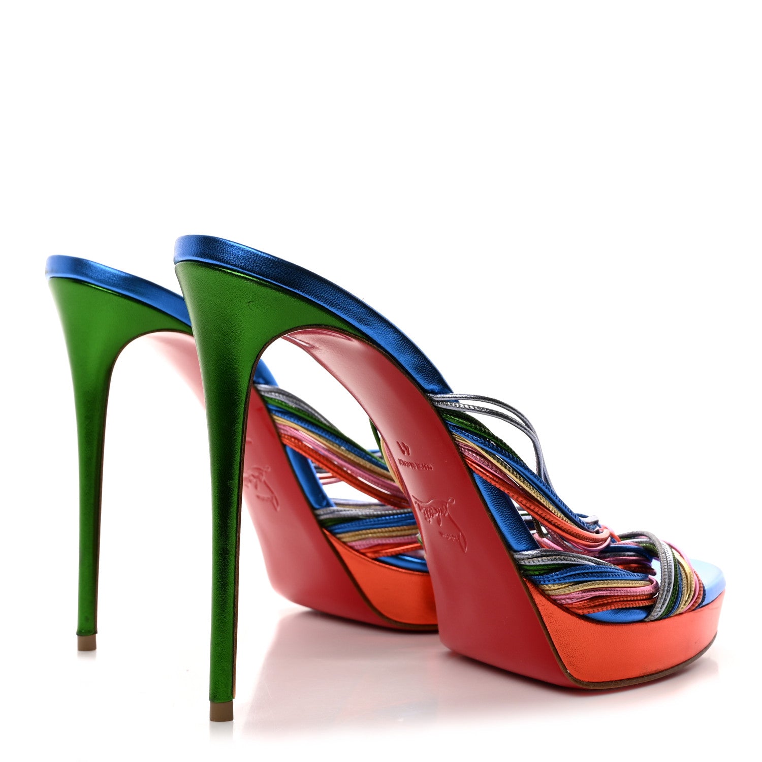 Christian Louboutin Kid Laminato Multitaski Alta 120 Sandals 41 Multi Lin Confettis 4 of 8