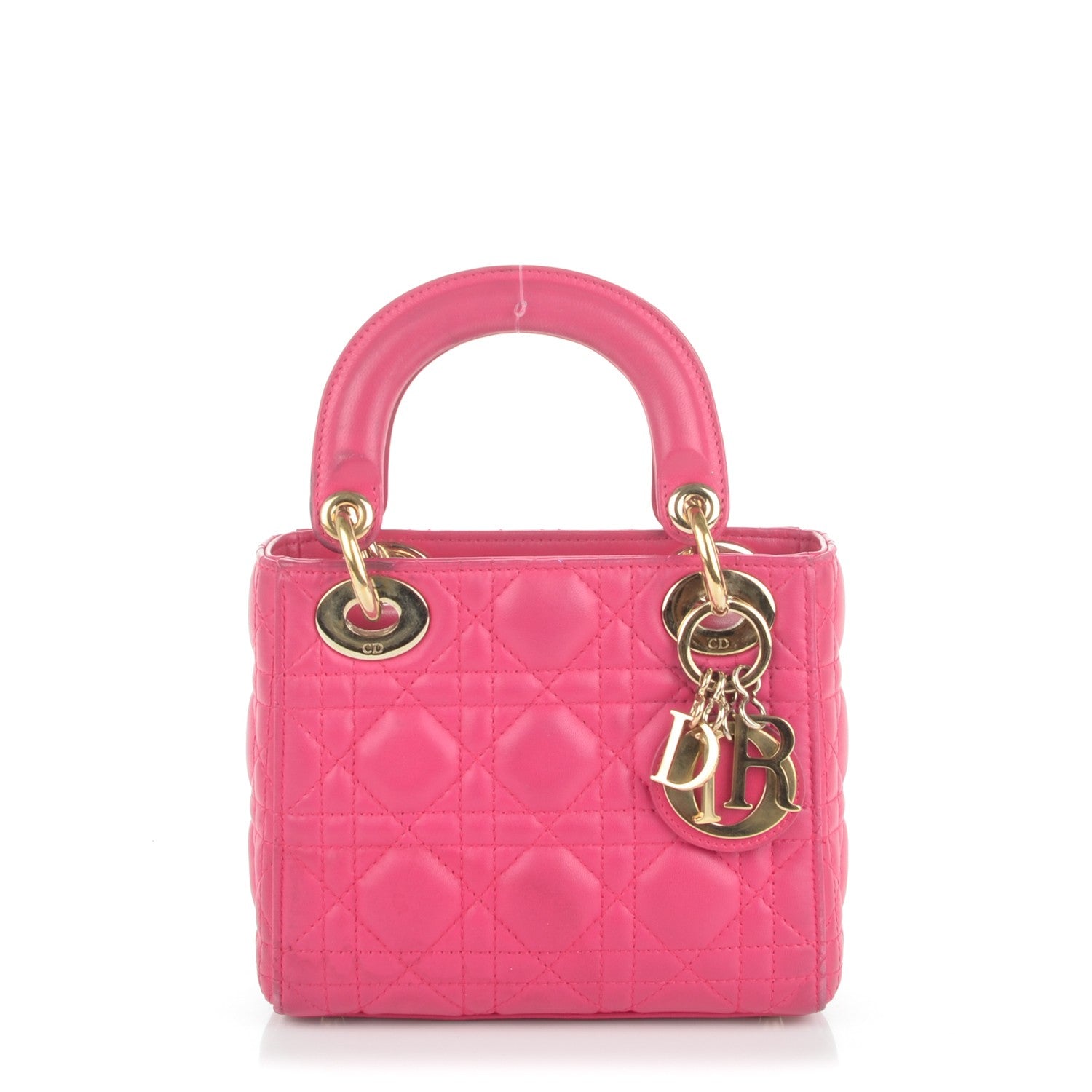 Christian Dior Lambskin Cannage Mini Lady Dior Fuchsia 1 of 7