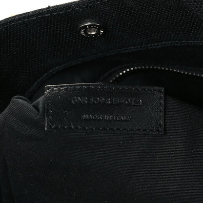 Saint Laurent Raffia Linen Calfskin Rive Gauche Tote Black 7 of 10