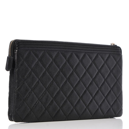 Chanel Caviar Quilted Small Zipped Boy Pouch Black 3 of 9