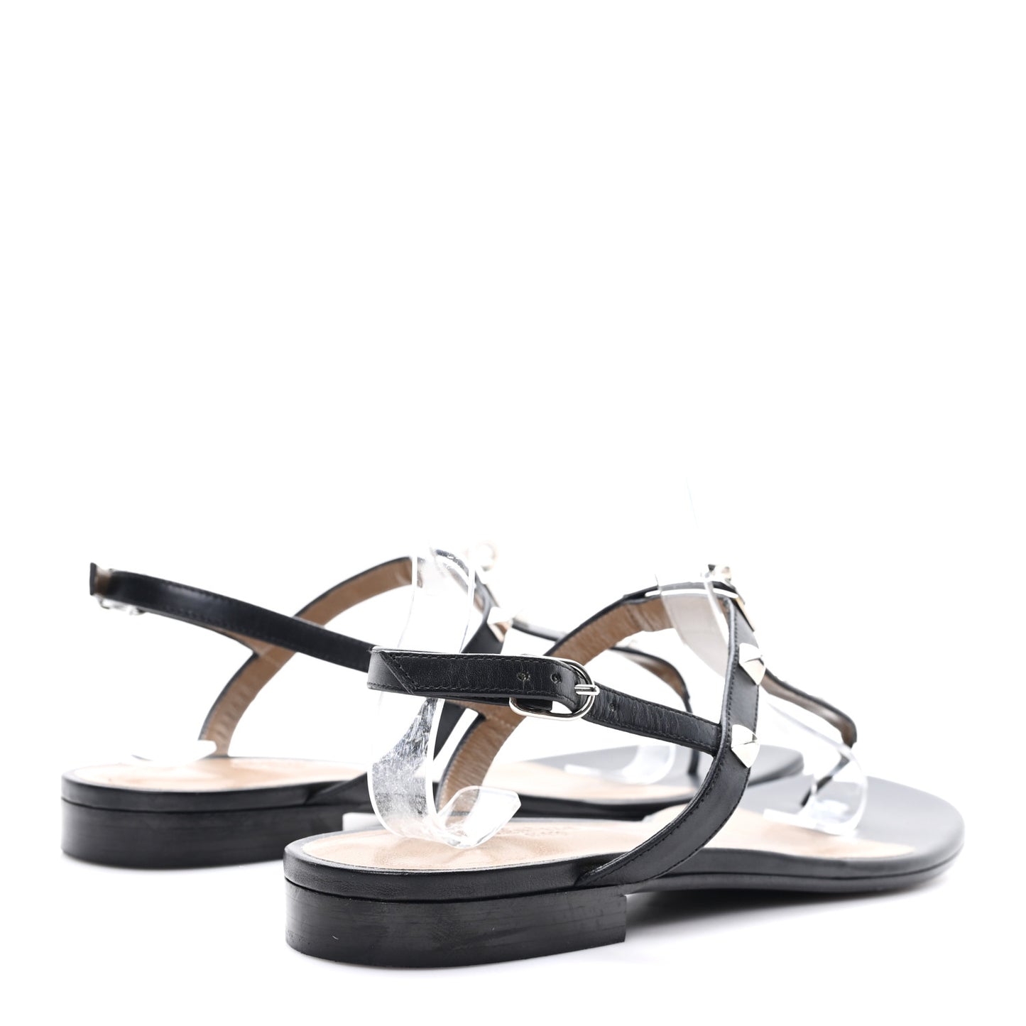 Calfskin Studded Olivia Sandals 39 Black