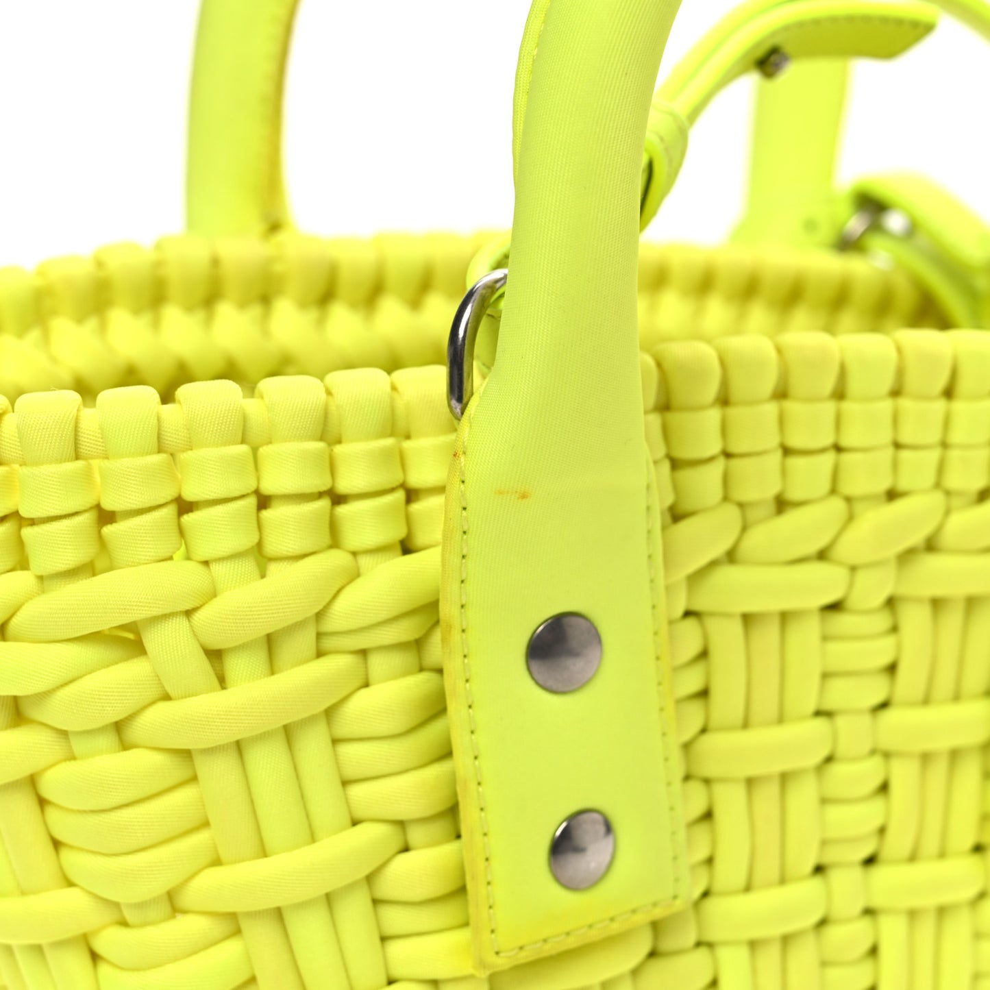 Faux Calfskin XXS Bistro Basket Fluo Yellow