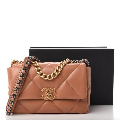Chanel Lambskin Quilted Medium 19 Flap Brown 11 of 12