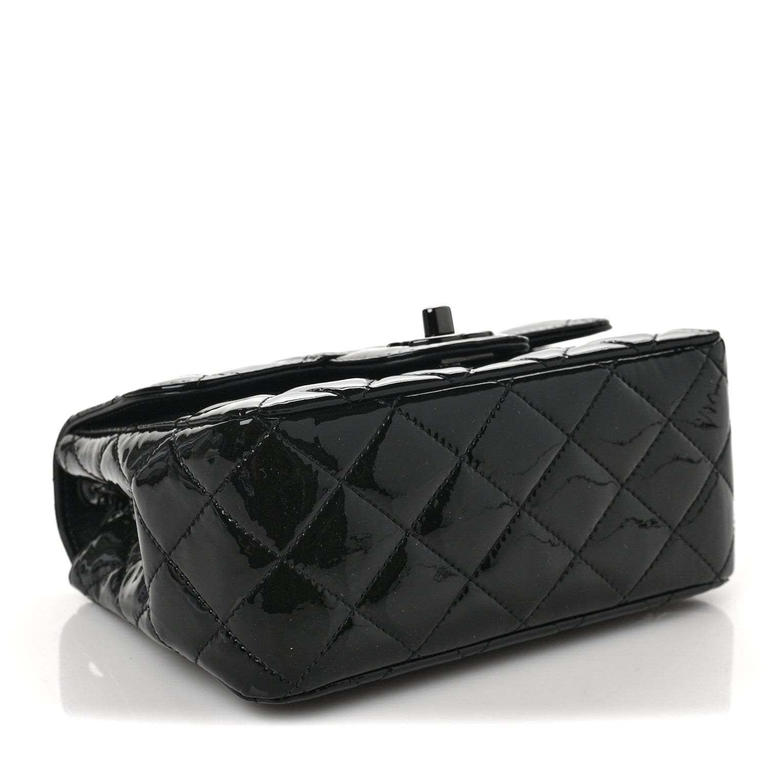 Chanel Patent Calfskin Quilted Mini Square Flap So Black 4 of 7
