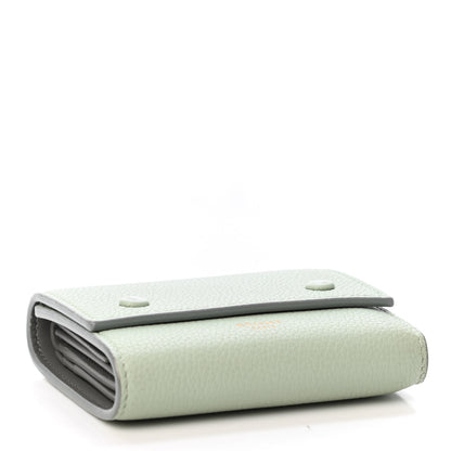 Celine Drummed Calfskin Small Multifunction Folded Wallet Pistachio 3 of 5