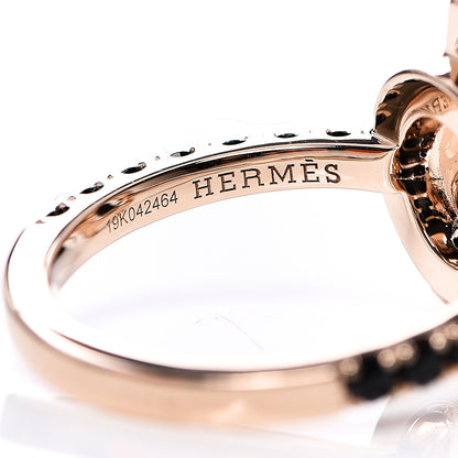 Hermes 18K Rose Gold Black Spinel Finesse Ring 54 6.75 4 of 5