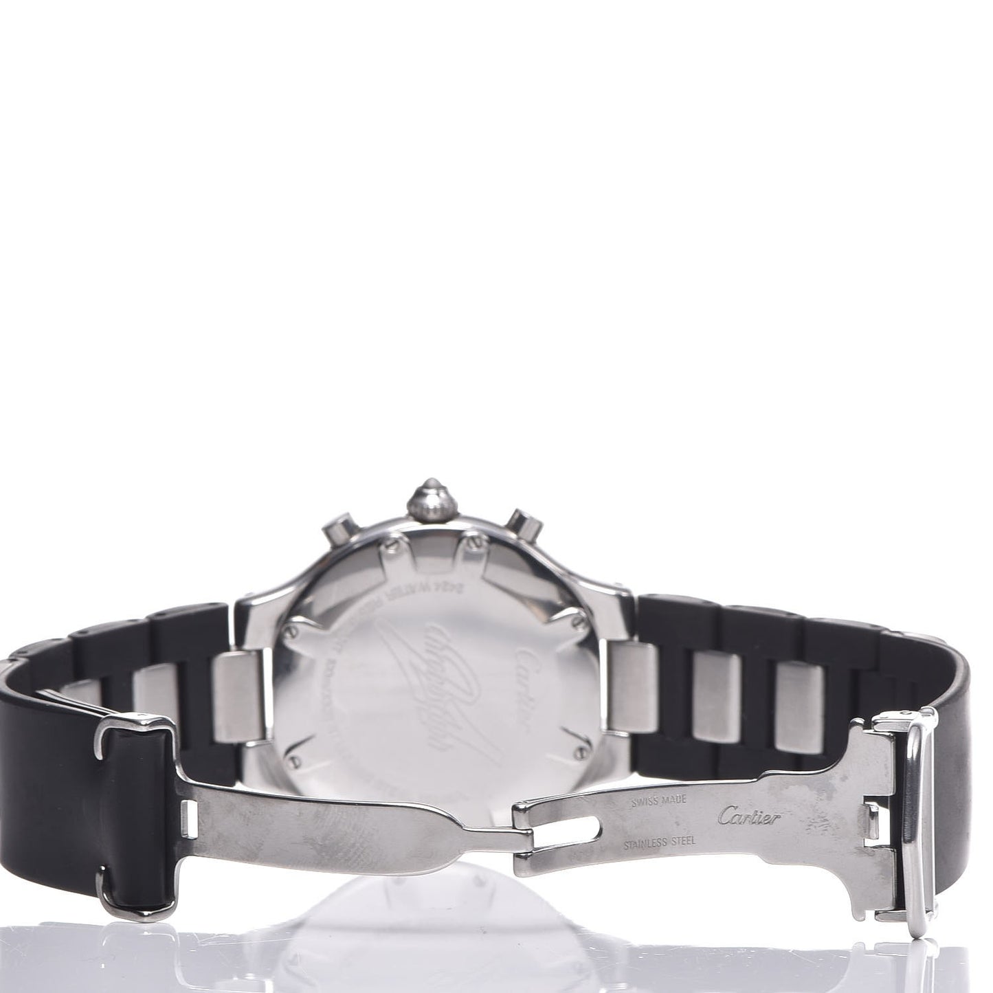 Stainless Steel Rubber 38mm Must 21 Chronoscaph Quartz Watch Black