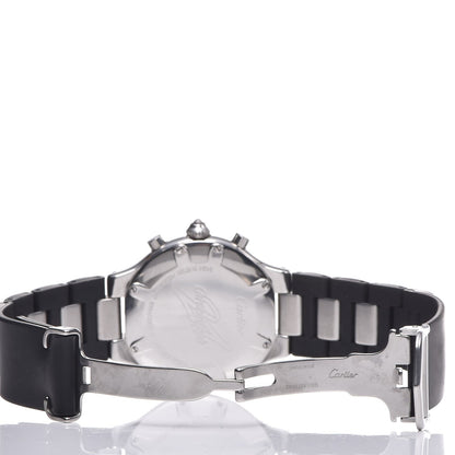 Cartier Stainless Steel Rubber 38mm Must 21 Chronoscaph Quartz Watch Black 5 of 10