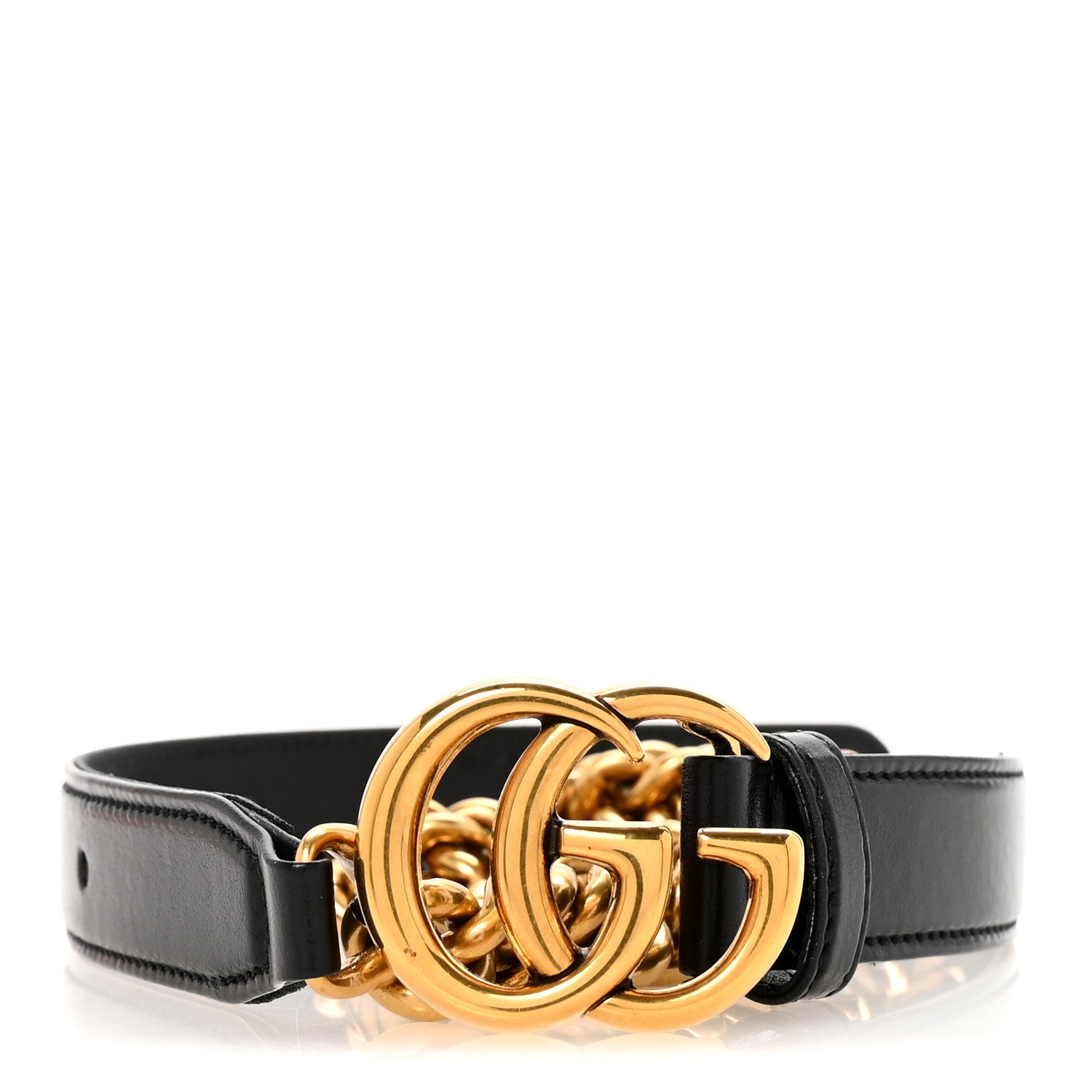 Gucci Calfskin GG Marmont Thin Chain Belt 85 34 Black 1 of 6