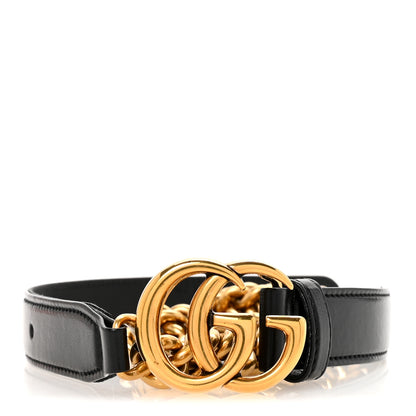Gucci Calfskin GG Marmont Thin Chain Belt 85 34 Black 1 of 6