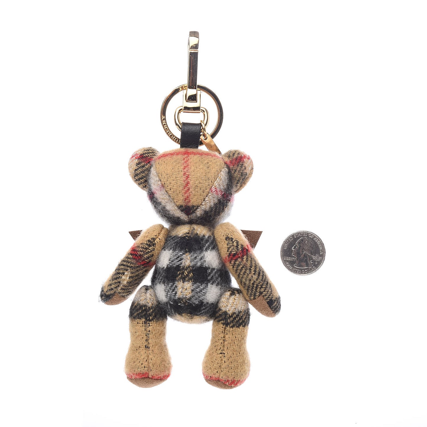 Cashmere Vintage Check Thomas Bear Bag Charm Antique Yellow