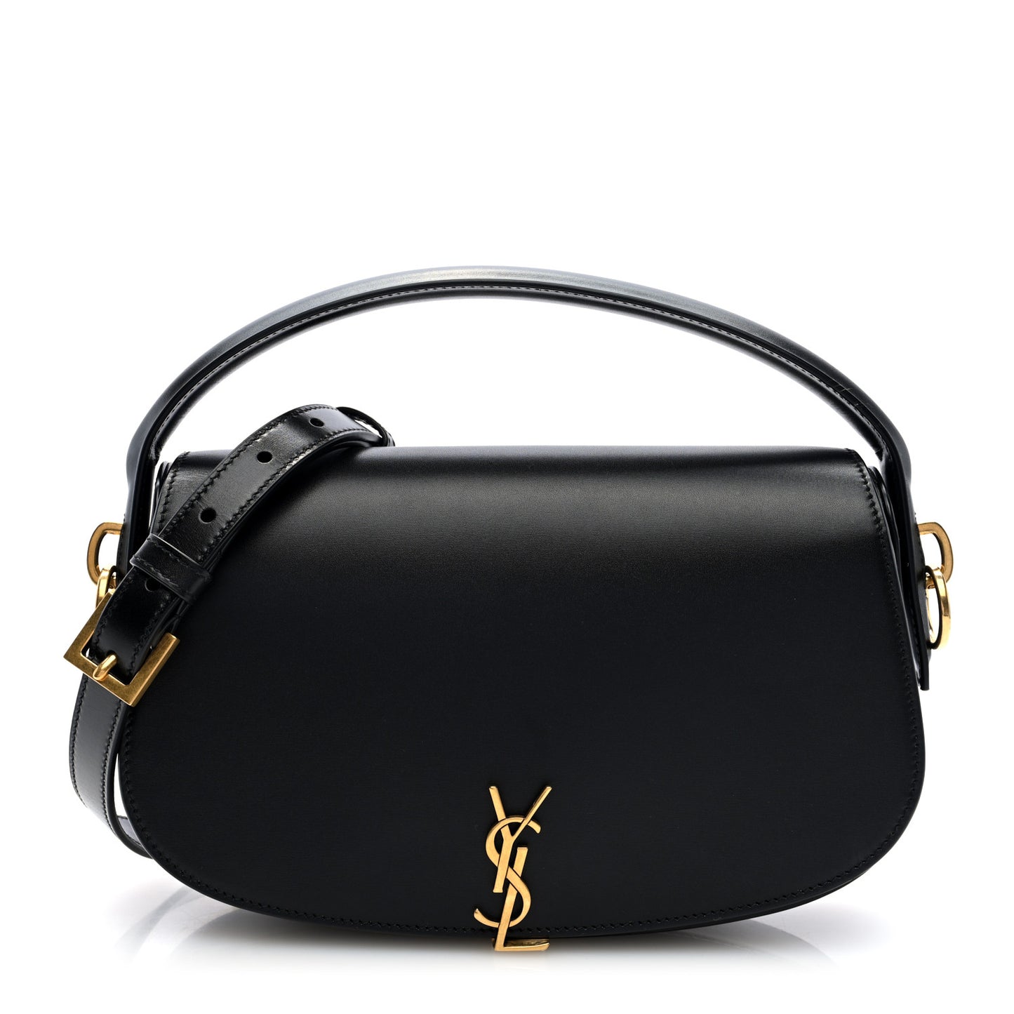 Box Calfskin Voltaire Top Handle Crossbody Bag Black