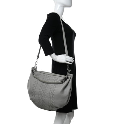 Bottega Veneta Cervo Deerskin Intrecciato Hobo Light Grey 2 of 10