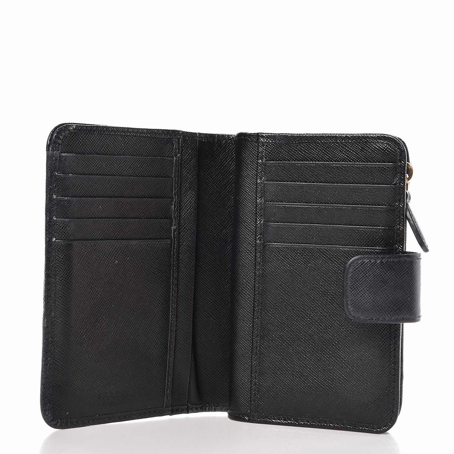 Prada Saffiano Compact Wallet Black 5 of 7