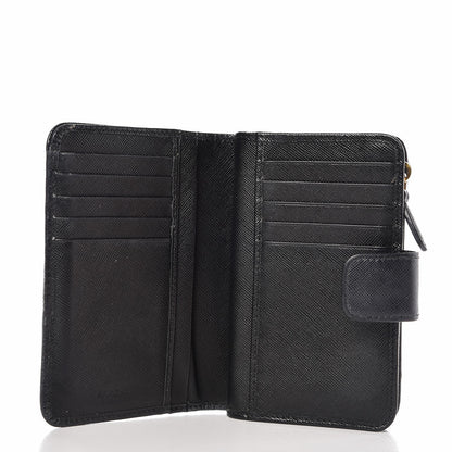 Prada Saffiano Compact Wallet Black 5 of 7