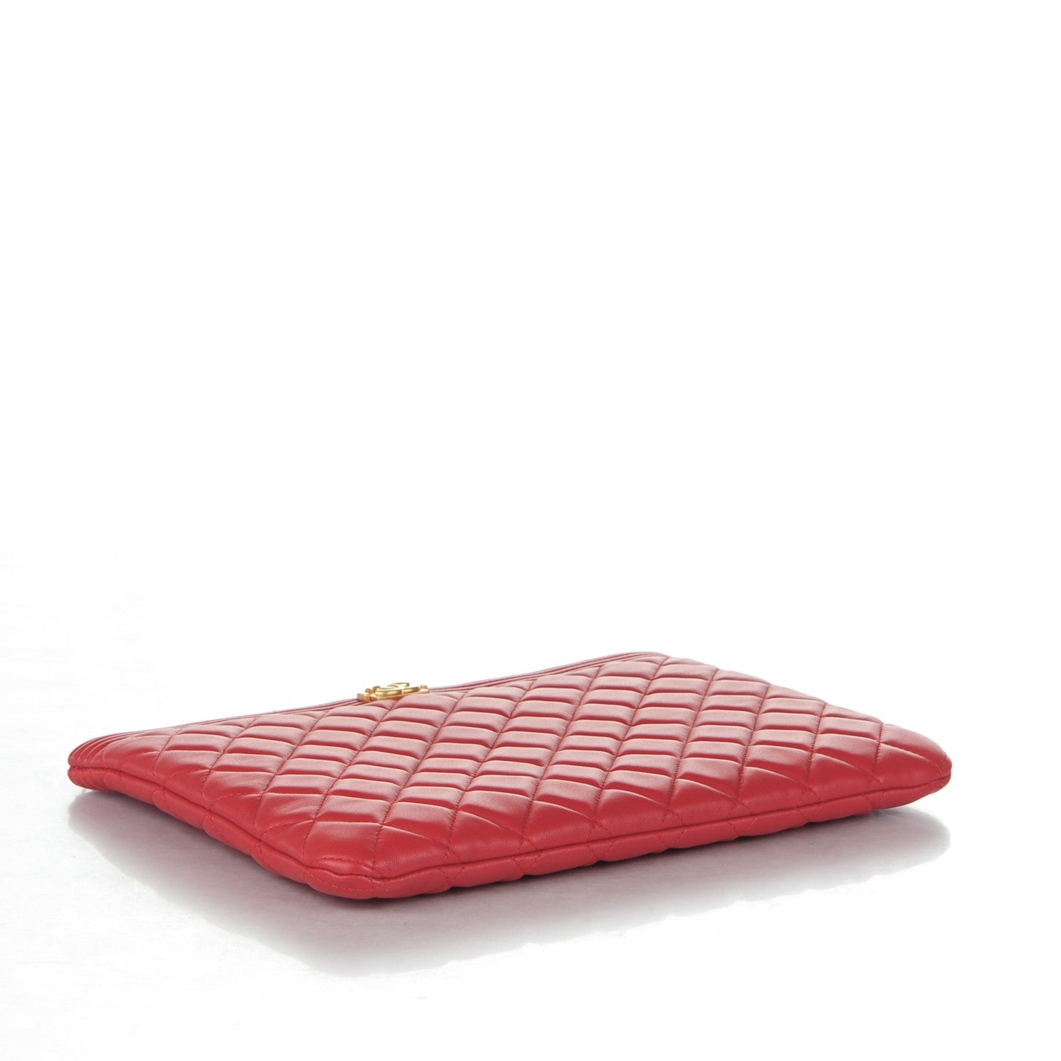 Chanel Lambskin Quilted Medium Boy Cosmetic Case Red 4 of 7