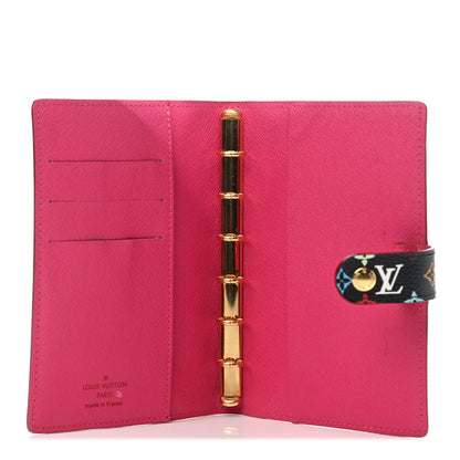 Louis Vuitton Monogram Multicolor Small Ring Agenda Cover Black Grenade 4 of 5