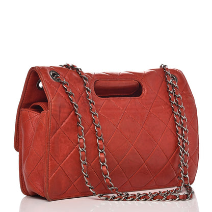 Chanel Washed Lambskin Jumbo Take Away Flap Black Dark Red 3 of 10