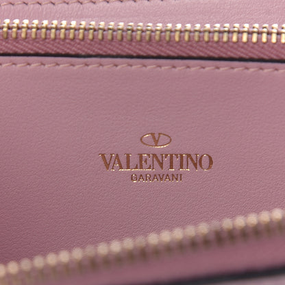 Valentino Garavani Calfskin Rockstud Zip Around Wallet Cipria 6 of 8