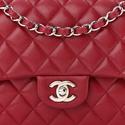 Chanel Caviar Quilted Medium Double Flap Dark Pink 8 of 11