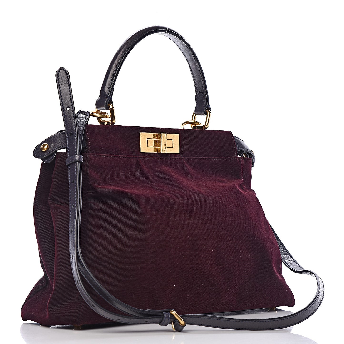 Denim Vitello Zucca Medium Peekaboo Iconic Satchel Vinaccia Blue Navy