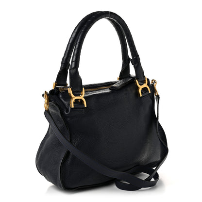 Chloe Calfskin Medium Marcie Satchel Royal Navy 3 of 10