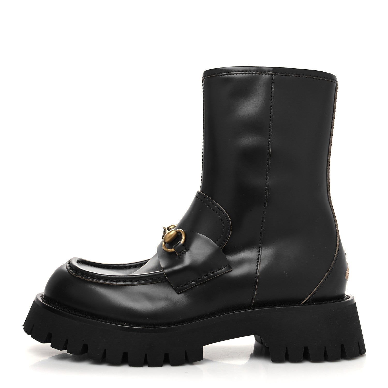 Gucci Cordovan Lux Womens Harald Horsebit 25mm Platform Boots 40 Black 1 of 7